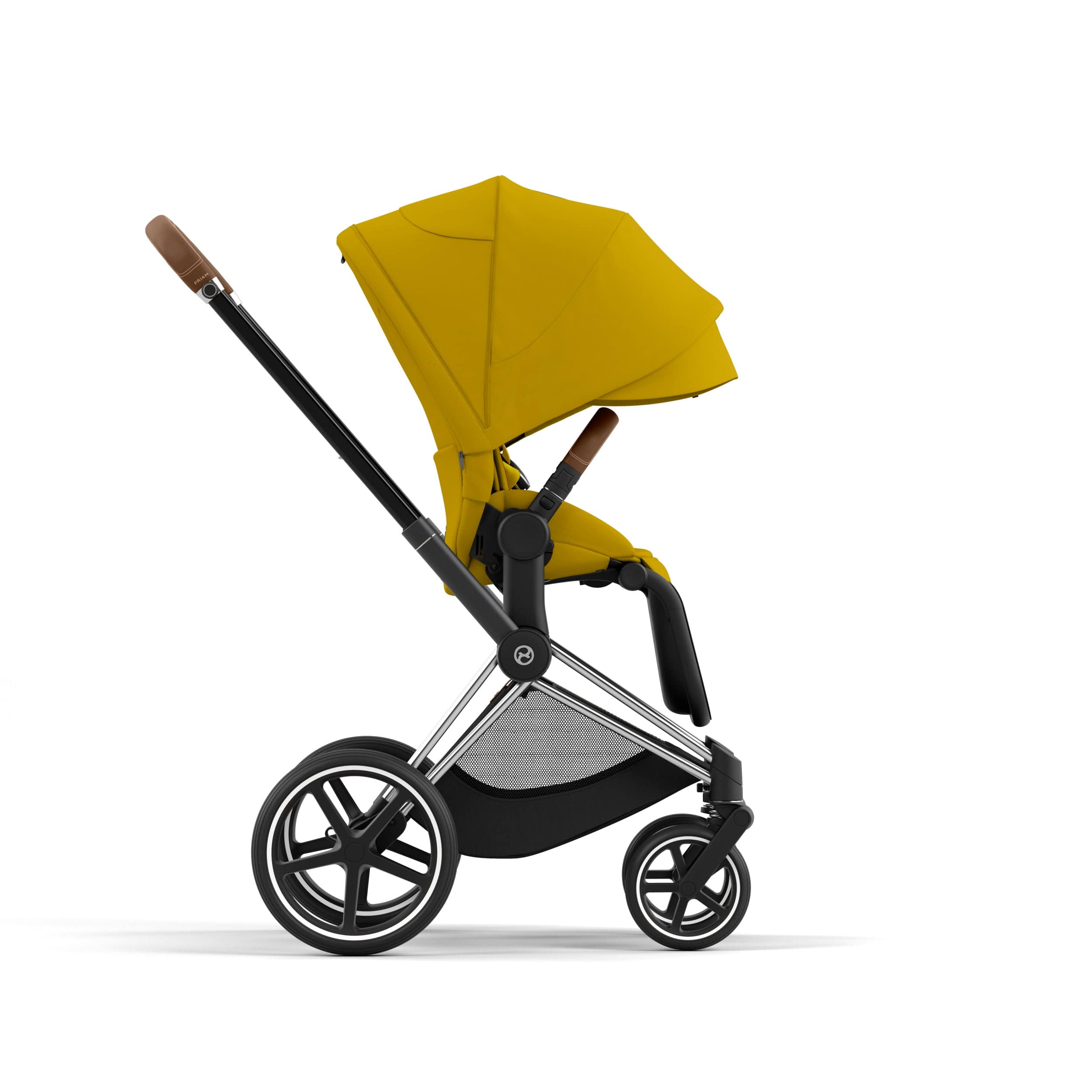 Cybex Priam 4 Complete Luxury Baby Stroller - Chrome/Brown - Premium Travel System for Newborns to Toddlers - Perfect for City Walks, Shopping & Family Outings