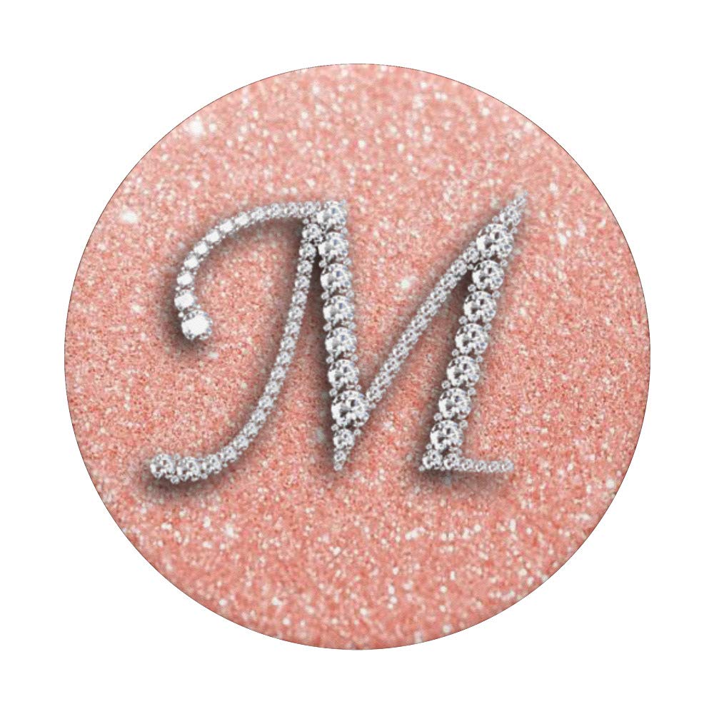 Rose Pink Capital Letter M PopSockets PopGrip - Swappable Phone & Tablet Grip with M Initial Design for Stylish Accessories and Secure Handling