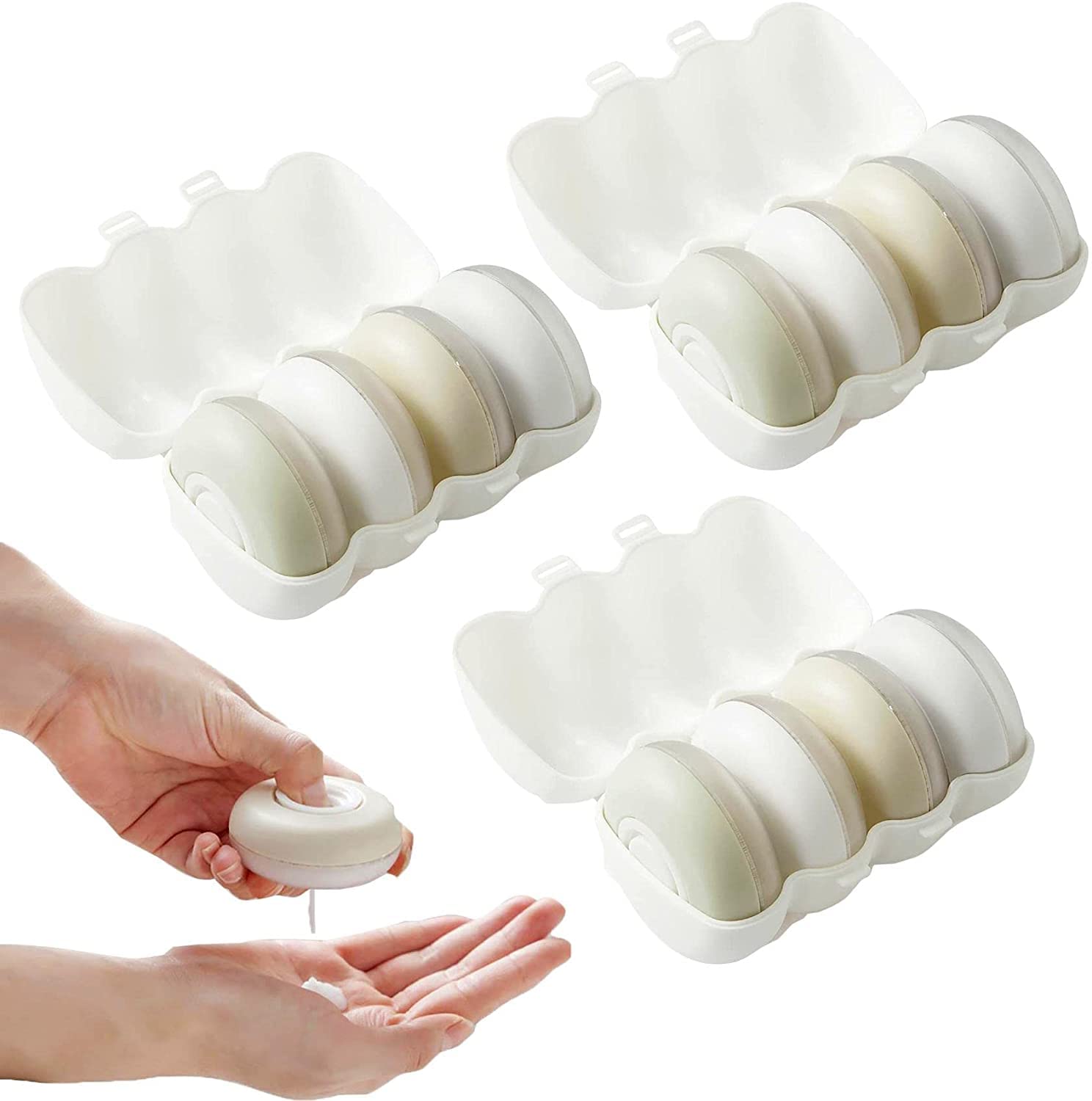 Collapsible Travel Bottles Set - 4pcs Round Leak-Proof Toiletry Containers with Case | Portable Push-Type Liquid Dispenser for Shampoo, Lotion & Cosmetics | Perfect for Air Travel, Gym & Vacation Essentials