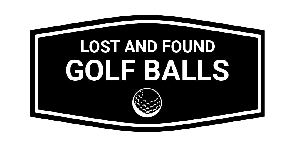 Premium Lost and Found Golf Balls Sign (Black) - Medium Size for Golf Course, Driving Range & Pro Shop - Durable Clubhouse Signage