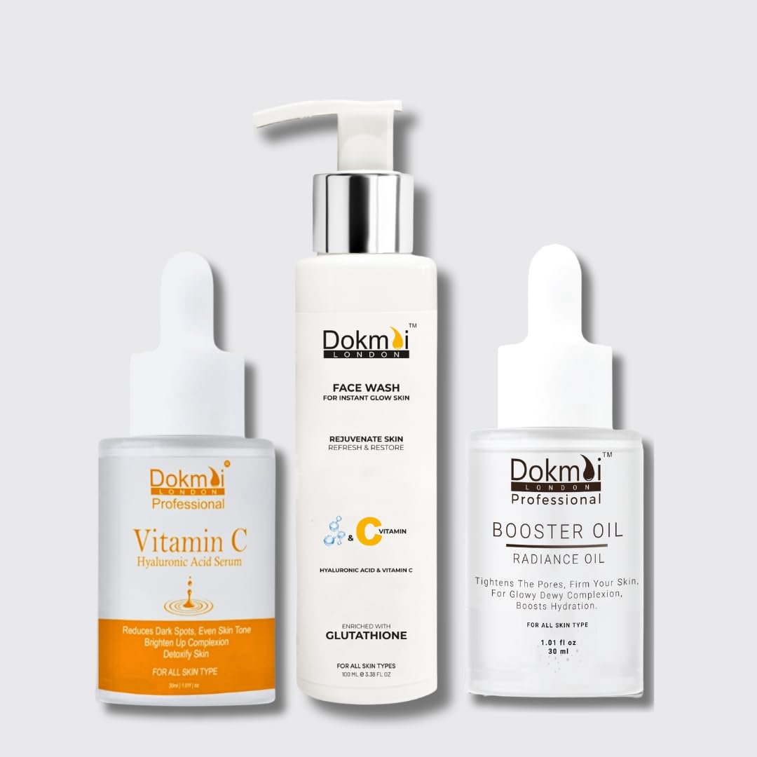 Dokmai LONDON Vitamin C Brightening Face Wash & Serum - Reduces Dark Spots, Evens Skin Tone & Boosts Radiance | For Morning & Night Skincare Routine