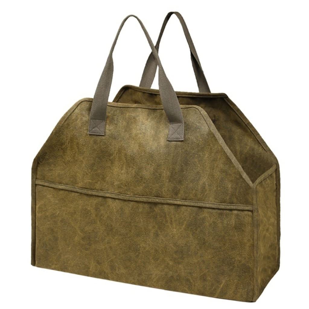 ADITAM KANBUN Durable Firewood Carrier Bag - Heavy Duty Canvas Log Carrier with Handles for Fireplace, Wood Storage & Transport - Perfect for Camping, Patio & Firewood Storage