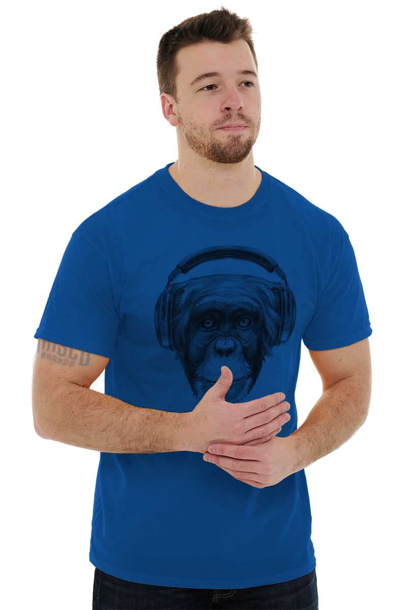 Smile Monkey Headphones Hipster Graphic T-Shirt for Men & Women - Funny Casual Tee for Music Lovers & Streetwear Fashion