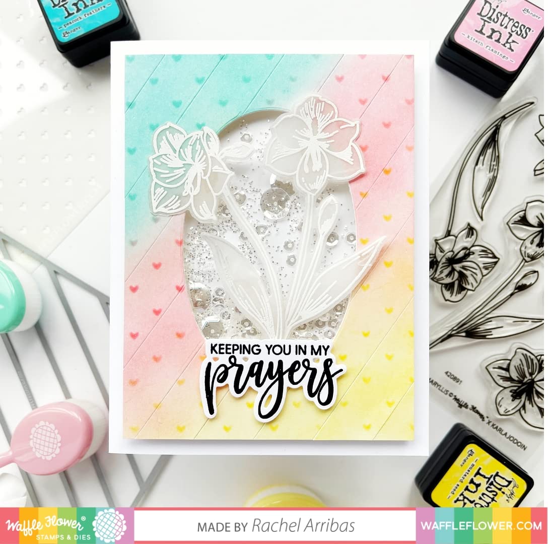 Waffle Flower Amaryllis Matching Die Set for Stamping - Compatible with Amaryllis Stamp Set by Karla Jodoin | Perfect for Card Making, Scrapbooking & DIY Paper Crafts
