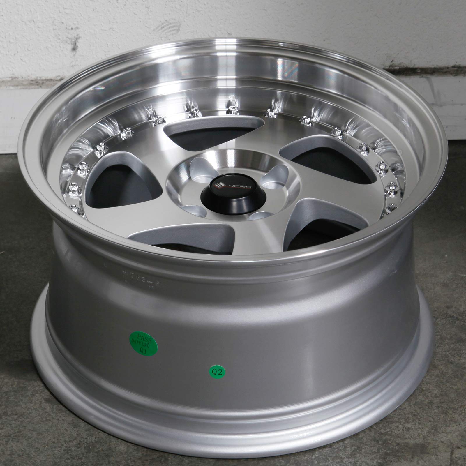15x8 Vors VR2 Silver Wheel Rim 4x100 Bolt Pattern 73.1mm Hub Bore - Perfect for Honda Civic, Toyota Corolla & Compact Car Upgrades
