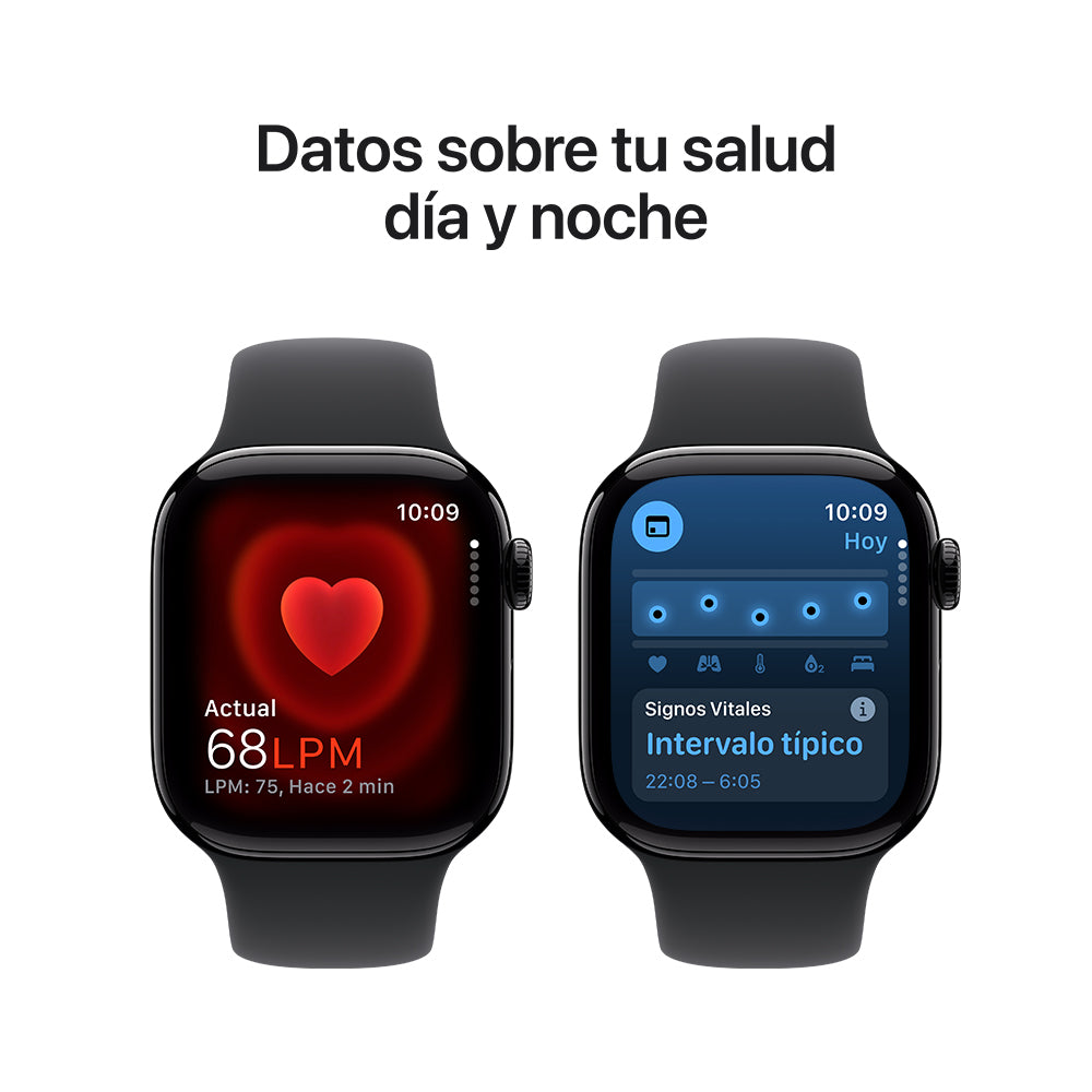 Apple Watch Series 10 GPS Smartwatch - 42mm Midnight Aluminum Case with Black Sport Band S/M - Fitness Tracking & Heart Rate Monitor for Running, Swimming & Daily Use