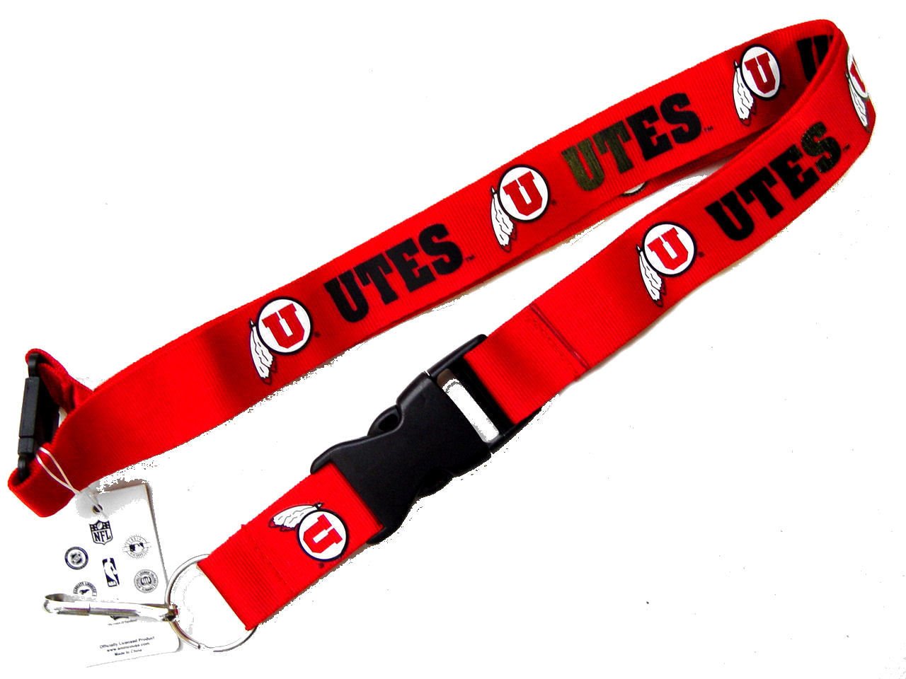 Utah Utes Lanyard Keychain Badge Holder - Red | Durable ID Badge Holder for Work, School & Events | Perfect for Keys, IDs & Security Cards