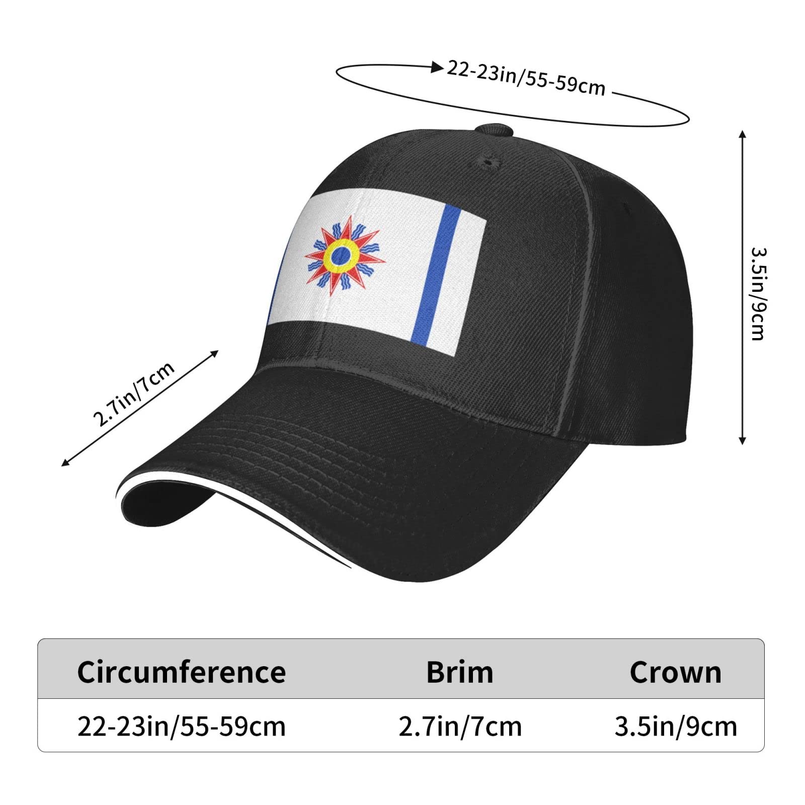 Chaldean Flag Baseball Cap - Adjustable Trucker Hat for Golf, Outdoor & Casual Wear - Custom Black Embroidered Design