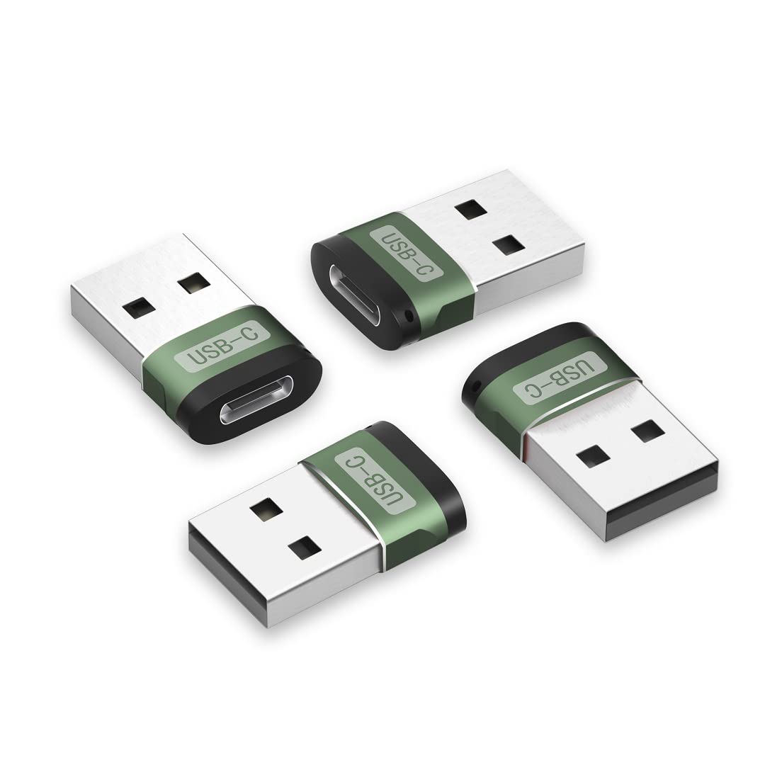 USB C to USB A Adapter 2-Pack - Type C Female to USB Male OTG Converter - Compatible with MacBook Pro/Air, Laptops, Wall Chargers - Perfect for Data Transfer & Charging Phones/Tablets