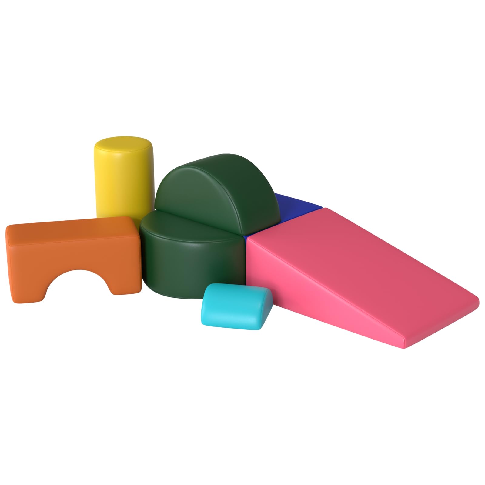 6-Piece Foam Climbing Blocks Set - PU Leather Soft Play Gym for Toddlers 1-3 Years | Indoor Baby Climbing Toys for Crawling, Balancing & Motor Skills Development | Perfect for Playrooms, Daycares & Home Use