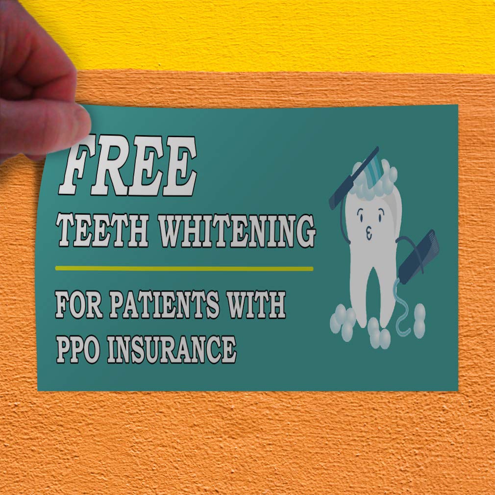 Dental Safety Sign Decal Stickers - Multiple Sizes (36x24 Inches) - Industrial Vinyl Labels for Teeth Whitening & Health Care - Perfect for Dentist Offices, Clinics & Medical Facilities