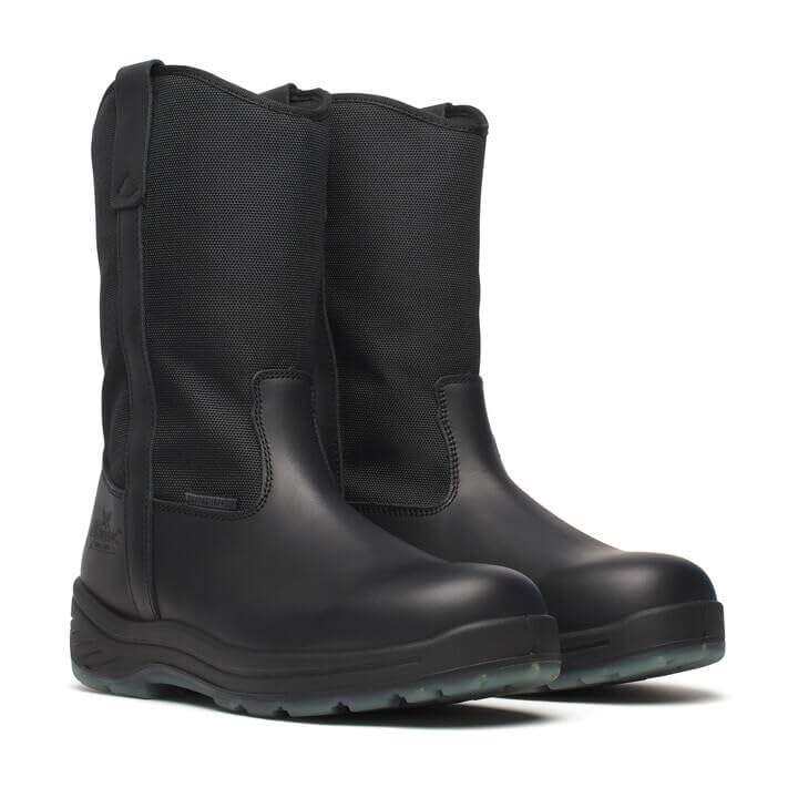 Thorogood Thoro-Flex Black Slip-On Waterproof Work Boots for Men & Women - Premium Full-Grain Leather, Composite Safety Toe, Slip/Oil/Puncture Resistant Outsole - Ideal for Construction, Warehouse & Outdoor Work
