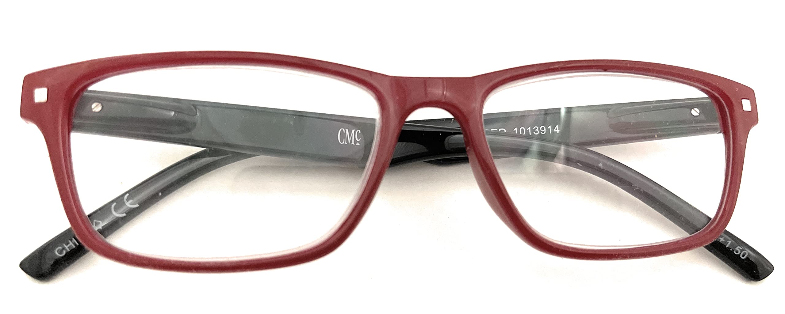 Stylish Burgundy +1.50 Reading Glasses for Men & Women - Lightweight Computer & Book Reading Glasses for Office, Home & Travel