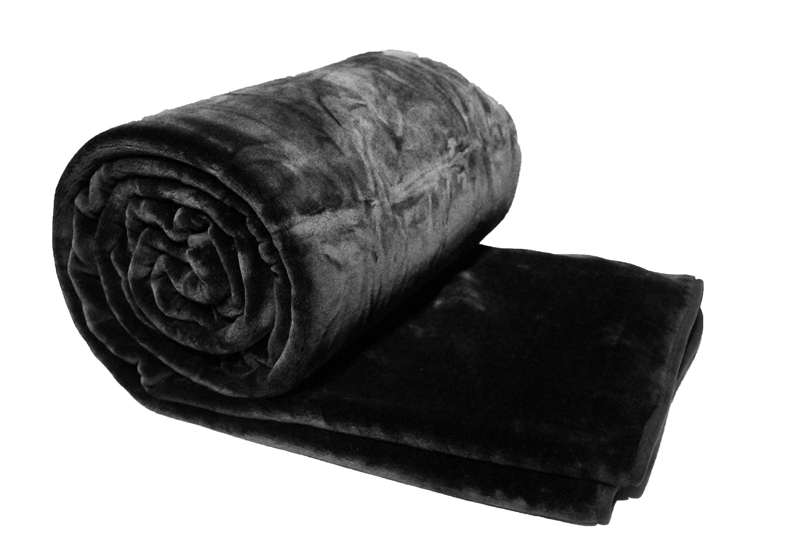 Premium Black King Size Blanket - Ultra Soft Korean Mink Plush Fleece Throw Blanket for Bed, Couch & Travel - Warm Cozy Blanket for Winter, Home Decor & Gift