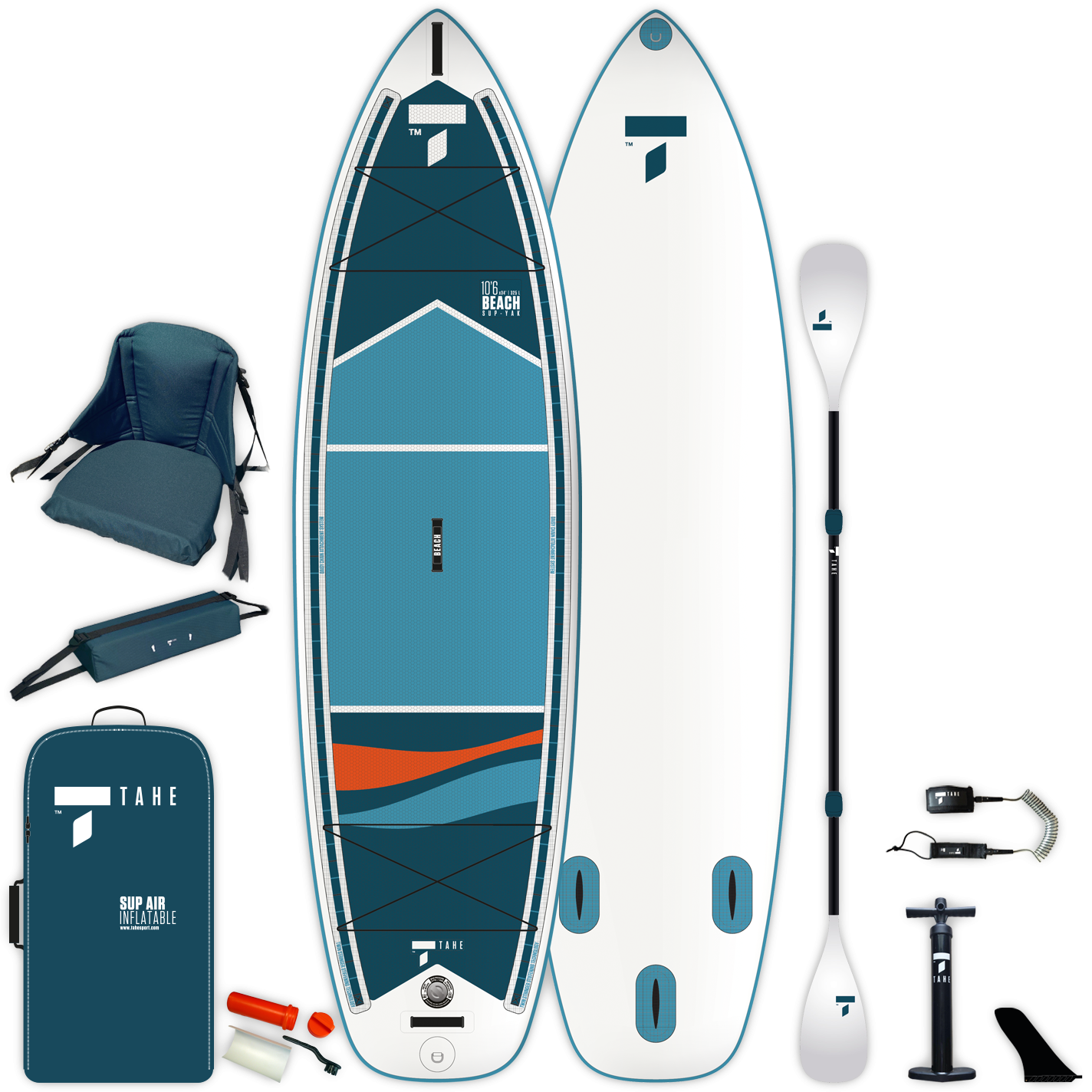 10'6 Inflatable Stand Up Paddle Board SUP & Kayak Combo - Lightweight, Durable for Beach, Lake, Ocean - Perfect for Yoga, Fishing, Family Fun