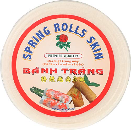 Spring Roll Wrappers - Rice Paper Sheets for Fresh & Fried Spring Rolls, Egg Rolls, Lumpia - Vegan, Gluten-Free, Non-GMO - Perfect for Home Cooking, Asian Cuisine & Party Appetizers