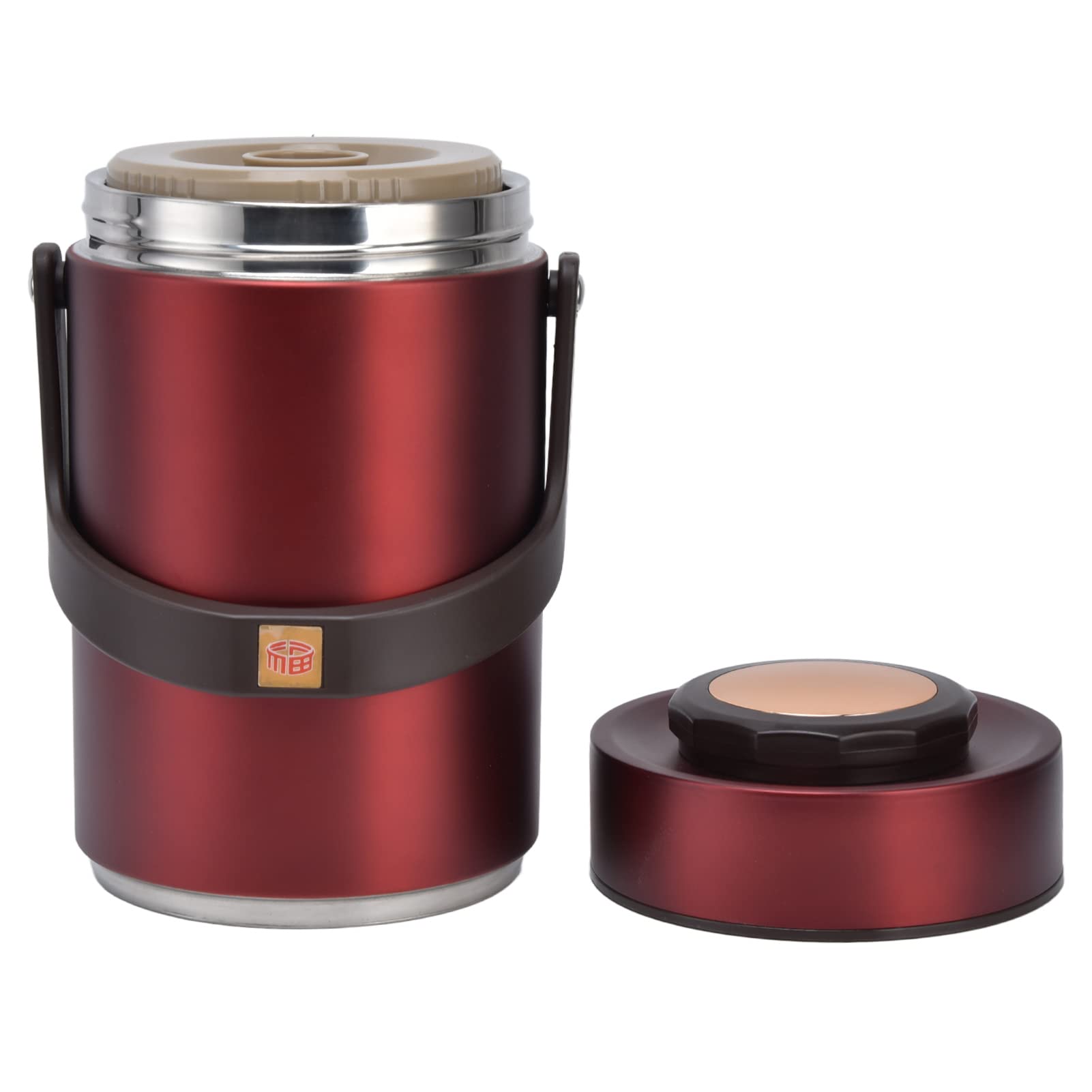Mumusuki 2.3L Vacuum Insulated Lunch Box - 304 Stainless Steel 3-Layer Leakproof Food Container for Work, Travel & Outdoor Activities (Red) | Keep Meals Hot/Cold for Hours | Perfect for Office, Picnics & Commuting