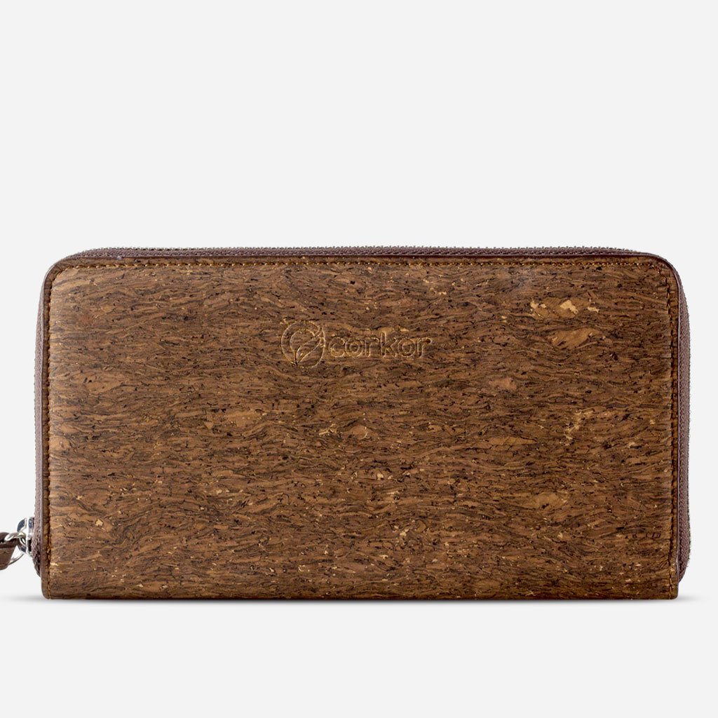 RFID Blocking Cork Long Wallet for Women – Vegan Leather Clutch Purse – Cruelty Free & Eco Friendly – Perfect for Travel, Shopping & Everyday Use