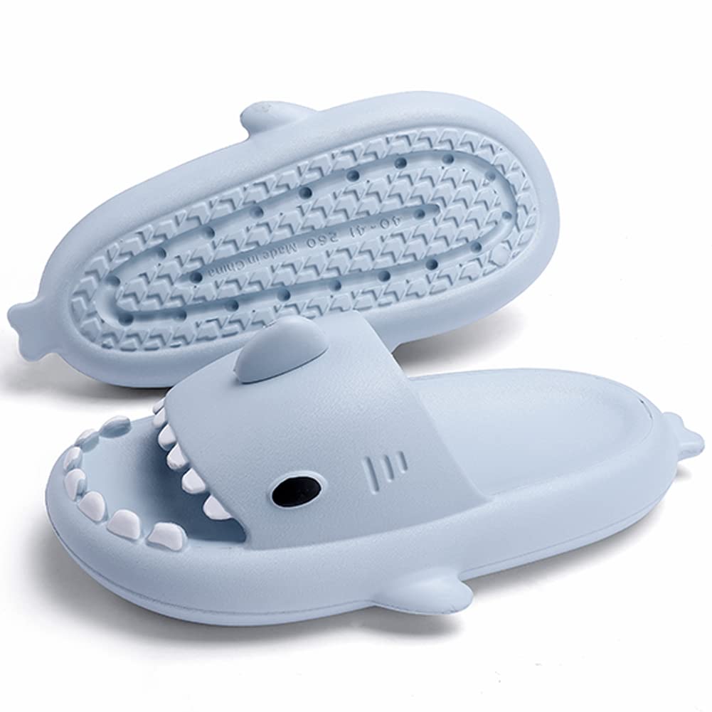 Coolloog Cloud Shark Slides for Men and Women - Non-Slip Summer Slippers with Thick Pillow Sole - Beach, Shower & Bathroom Sandals for Comfortable Wear at Home or Outdoors