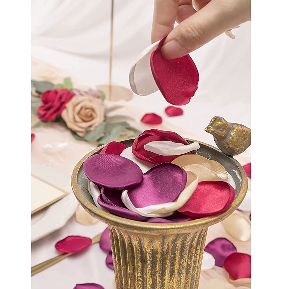 400Pcs Black Silk Rose Petals - Artificial Satin Flower Petals for Wedding Decorations, Bridal Shower, Baby Shower, Valentine's Day & Home Decor - Perfect for Aisle Scattering, Table Centerpieces and Romantic Bedroom Decor
