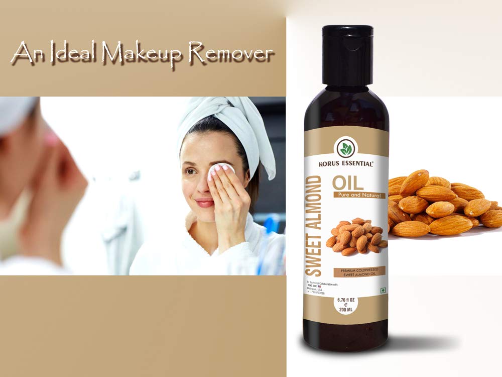Pure Cold-Pressed Sweet Almond Oil for Hair & Skin Care - 100% Natural, 200ml | Hydrates, Nourishes & Strengthens Hair, Moisturizes Skin - Perfect for DIY Beauty & Massage