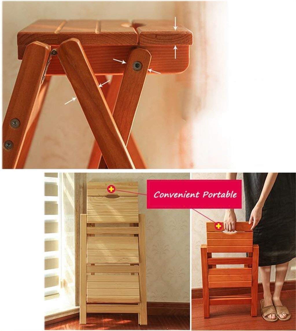 Multifunctional Wooden Folding Step Stool Ladder for Home, Kitchen, Office & Library - Compact, Lightweight & Sturdy - Perfect for Reaching High Shelves, Organizing & Cleaning