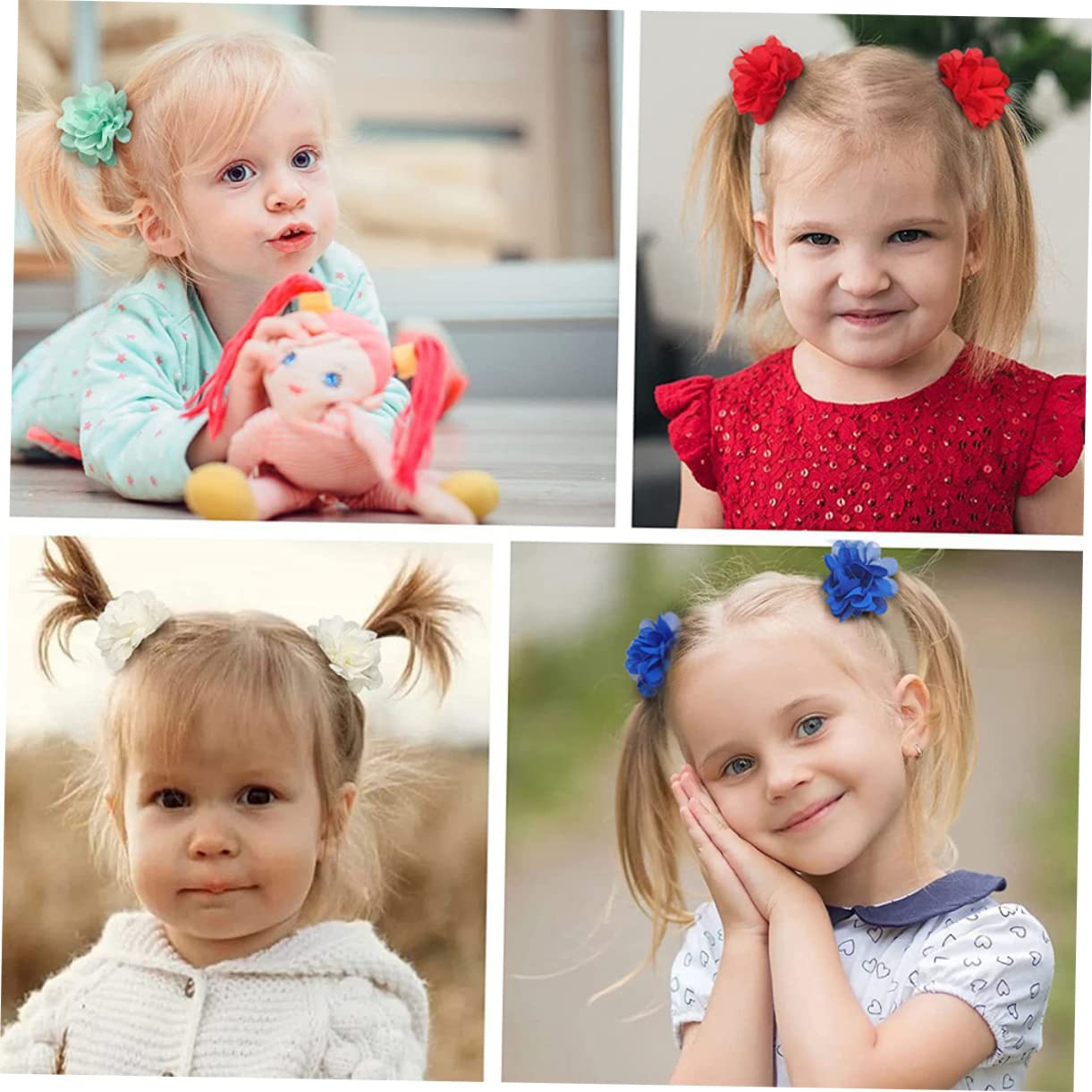 UPKOCH 40 Pcs Spinning Hair Clips for Kids - Soft Fabric Hair Accessories for School & Play