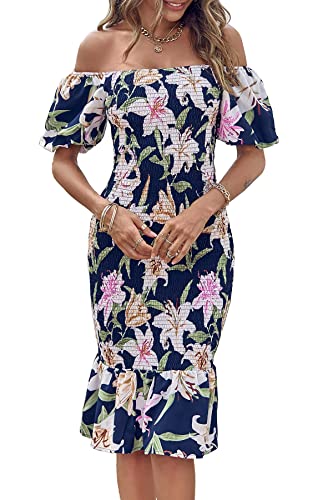 Floral Navy White