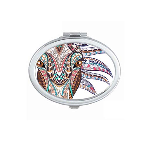 DIYthinker Mosaic Style Colorful Horse Design Mirror - Portable, Foldable, Double-Sided Hand Mirror for Makeup, Travel & Home Decor | Perfect for Vanity, Purse & Gift Ideas