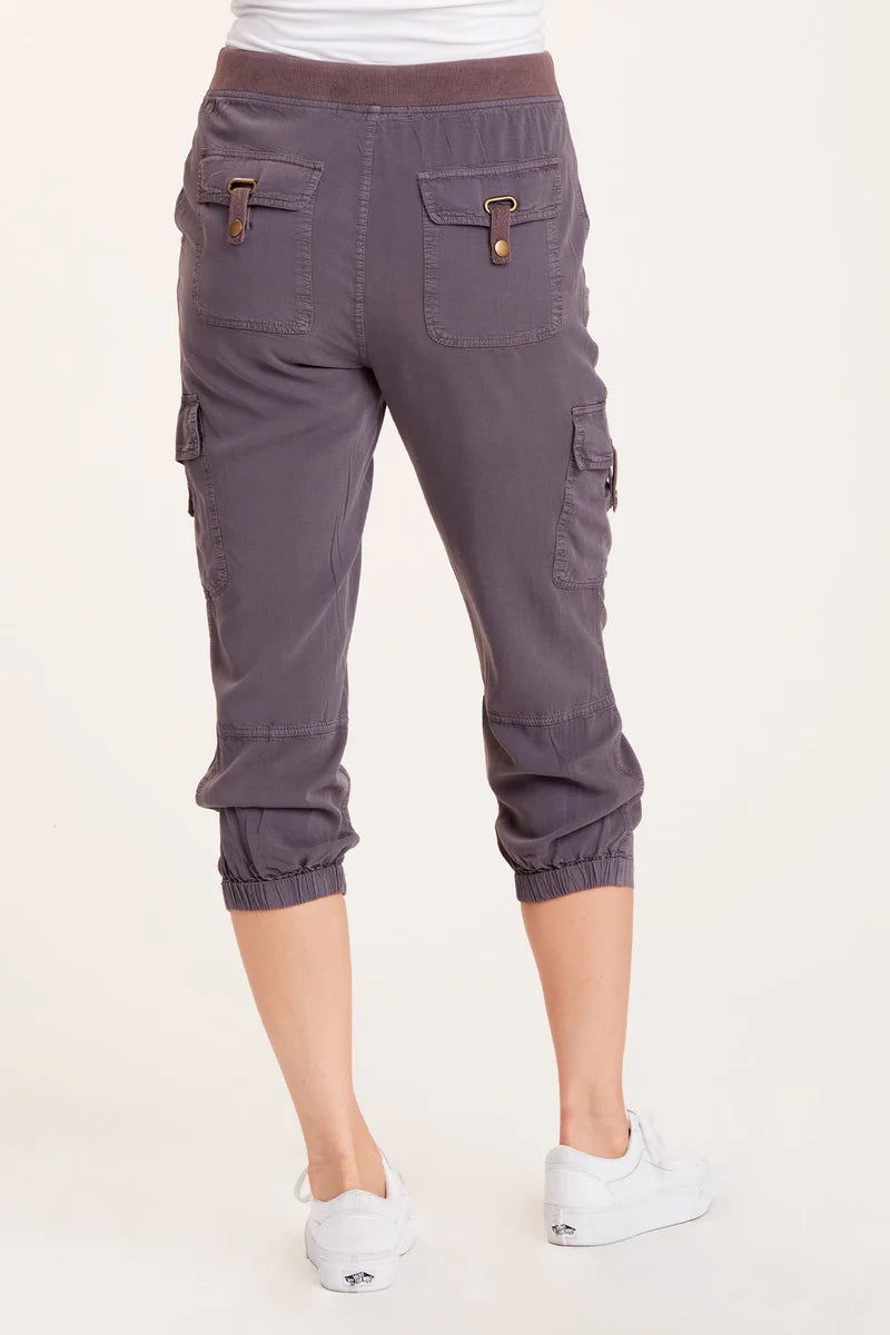 Fenton Crop Pant - Griffin Pigment Washed Women's High Waisted Casual Pants for Work, Travel & Everyday Wear