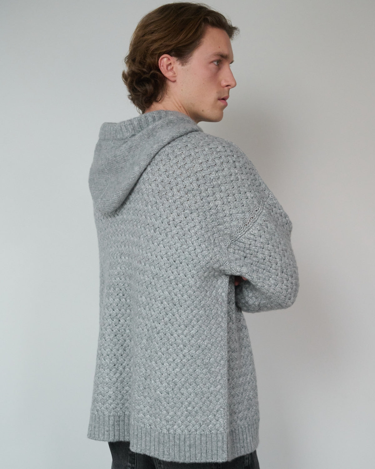 Premium Men's Žilvinas Merino Wool Hoodie - Fog Grey | Soft & Warm Winter Pullover for Outdoor Activities & Casual Wear