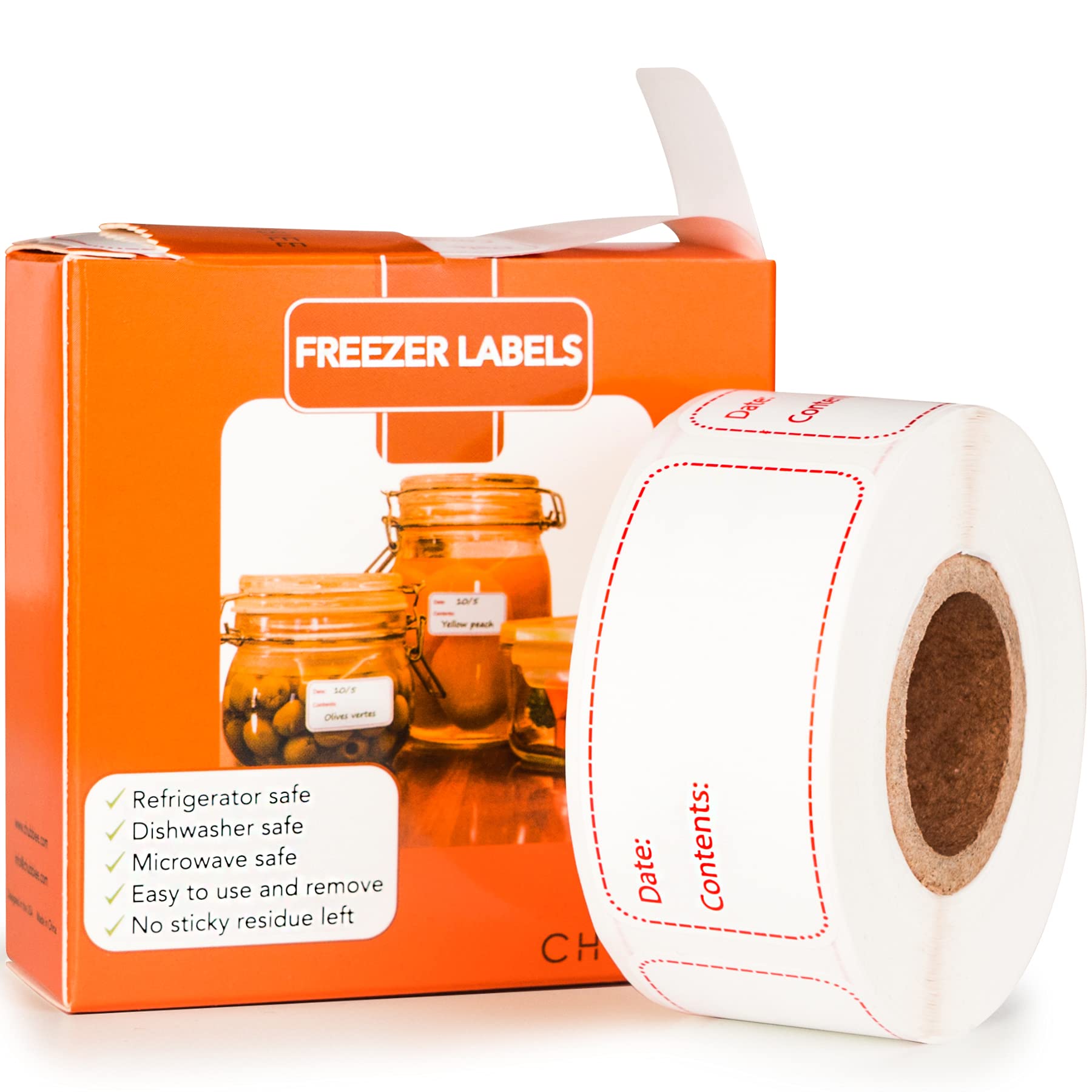 Removable Refrigerator & Freezer Labels with Dispenser Box - Waterproof Food Storage Stickers for Meal Prep, Deli Containers & Pantry Organization - Perfect for Kitchen, Grocery & Home Storage Solutions