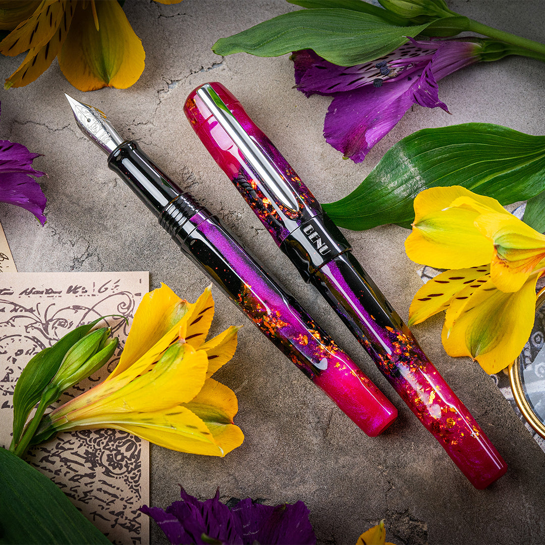 Benu Talisman Fountain Pen - Lily of the Incas Design Luxury Writing Instrument for Calligraphy, Journaling & Gift Giving