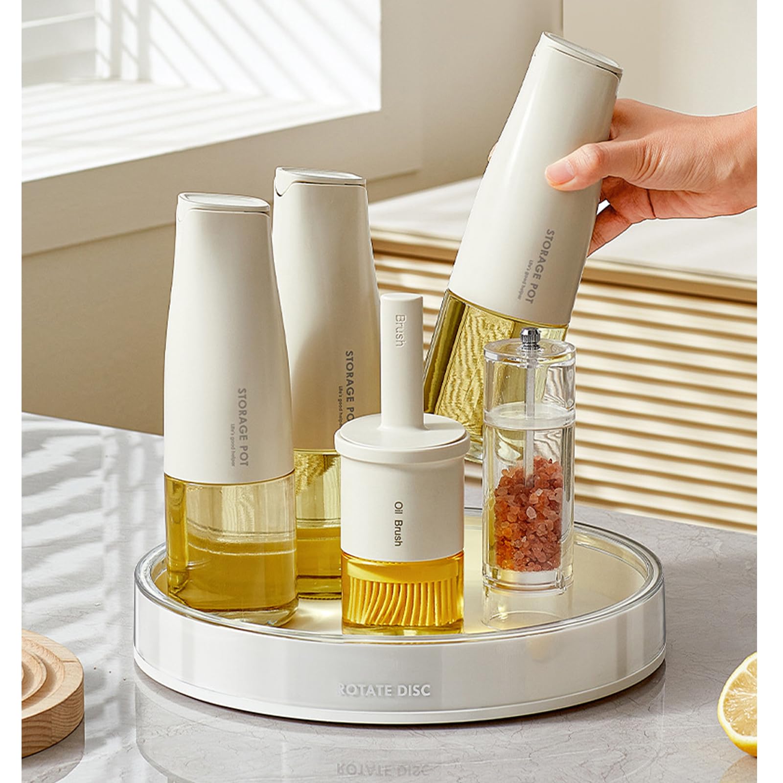 360° Rotating Makeup Organizer - Spinning Cosmetic Storage Tray for Perfume, Skincare & Beauty Products - White Lazy Susan Turntable for Bathroom Vanity, Dresser, Kitchen Countertop - Perfect for Small Space Organization & Quick Access