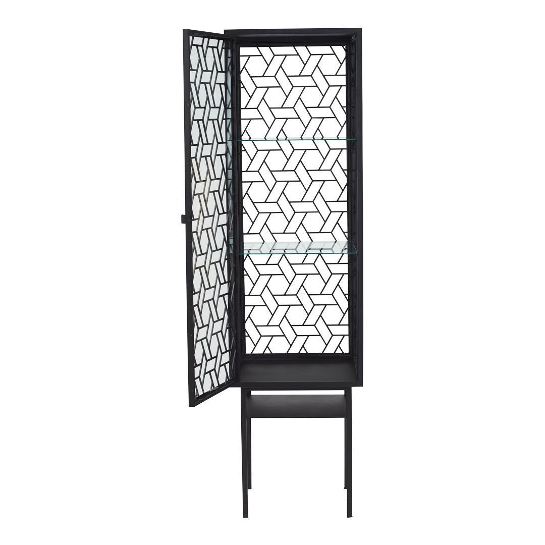 Nordic Style Enigma Cabinet with Frosted Glass - Modern Storage Solution for Living Room, Bedroom & Office