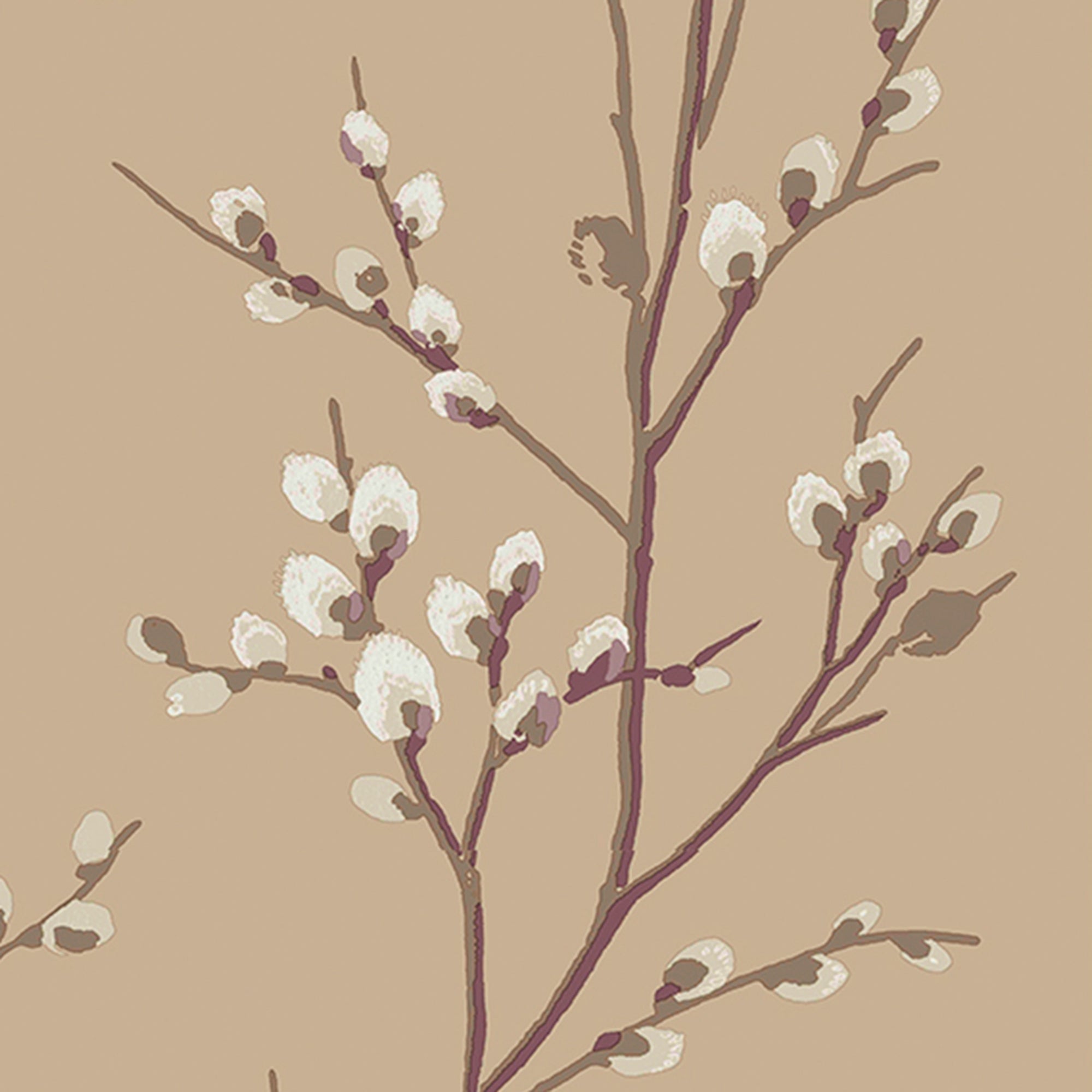 Laura Ashley Natural Pussy Willow Wallpaper - Elegant Floral Peel & Stick Wallpaper for Bedroom, Living Room, Home Decor