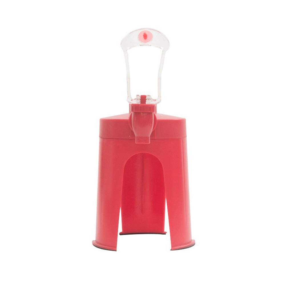 **WSTERAO Hand Press Soda Dispenser - Portable Carbonated Drink Maker for Bottled Beverages, DIY Sparkling Water & Soft Drinks - Kitchen, Bar, Home & Party Use (Red)**