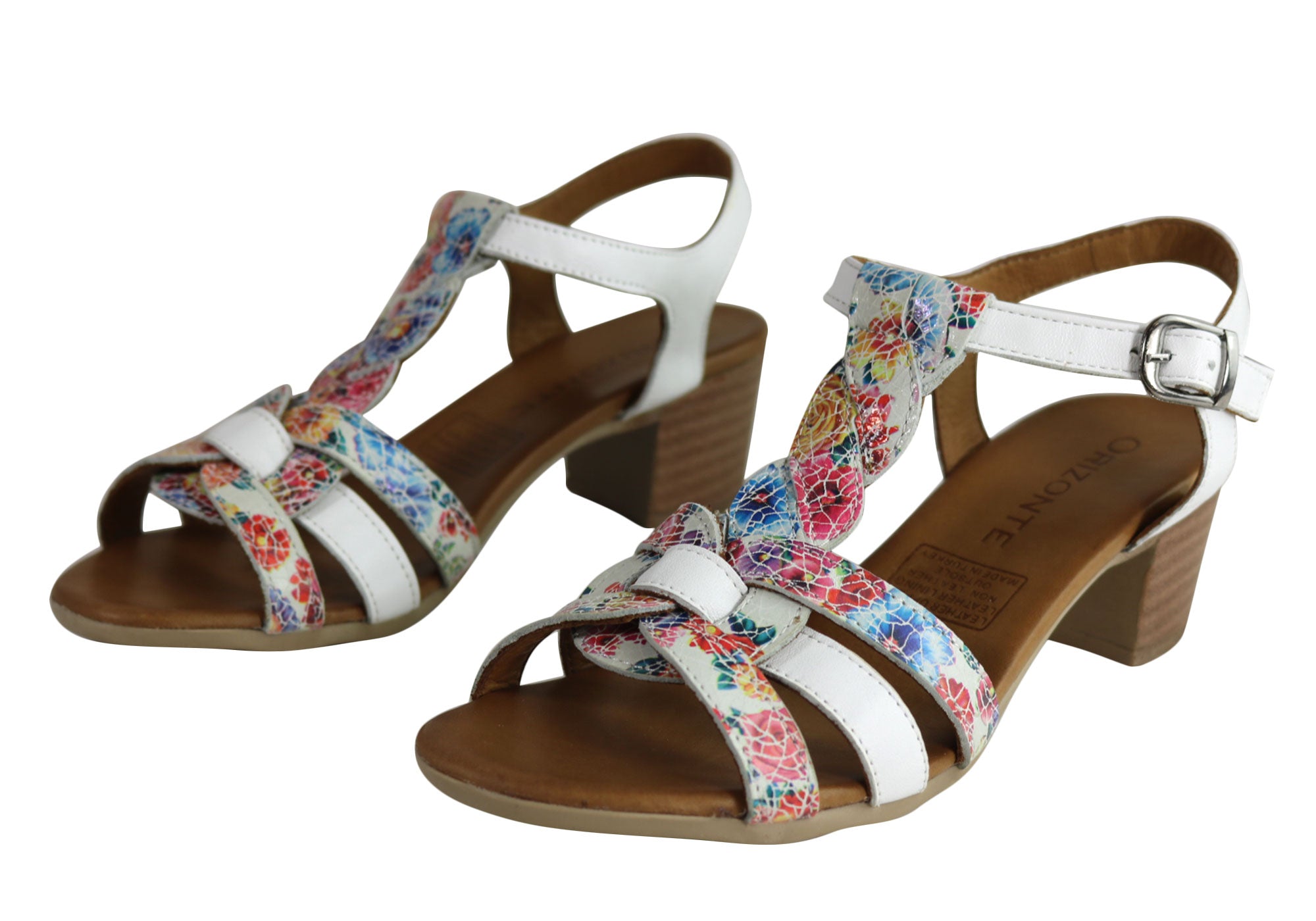 Orizonte Candi Women's European Leather Mid Heel Comfortable Sandals - Stylish & Supportive for Work, Weddings & Summer Outings