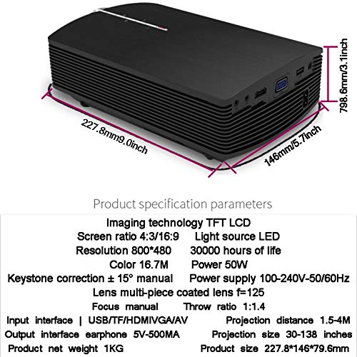 XIAOYUE 2020 New Mini Portable LED Projector - 1080P HD Home Theater Projector for Movies, Gaming & Outdoor Entertainment - Perfect for Home Cinema, Backyard Parties & Office Presentations