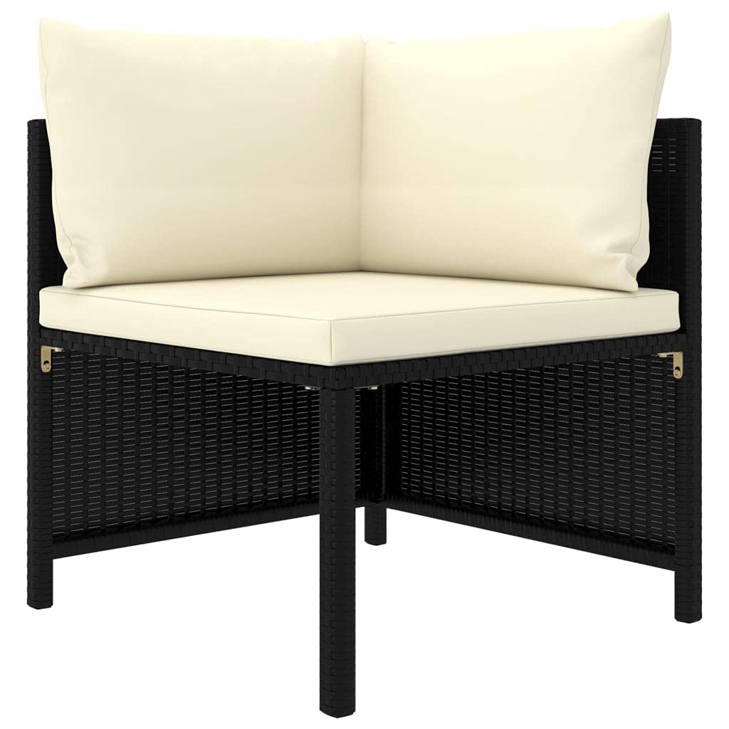 5-Piece Outdoor Garden Sofa Set with Removable Cushions & 2 Footrests - PE Rattan Wicker Sectional Conversation Set for Patio, Backyard, Poolside & Outdoor Lounge Areas