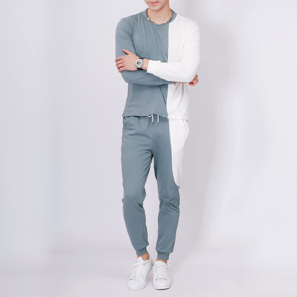 Men's Casual Tracksuit Set - Short Sleeve Sportswear Outfit with Trousers | 2-Piece Athletic Wear for Gym, Running & Street Style