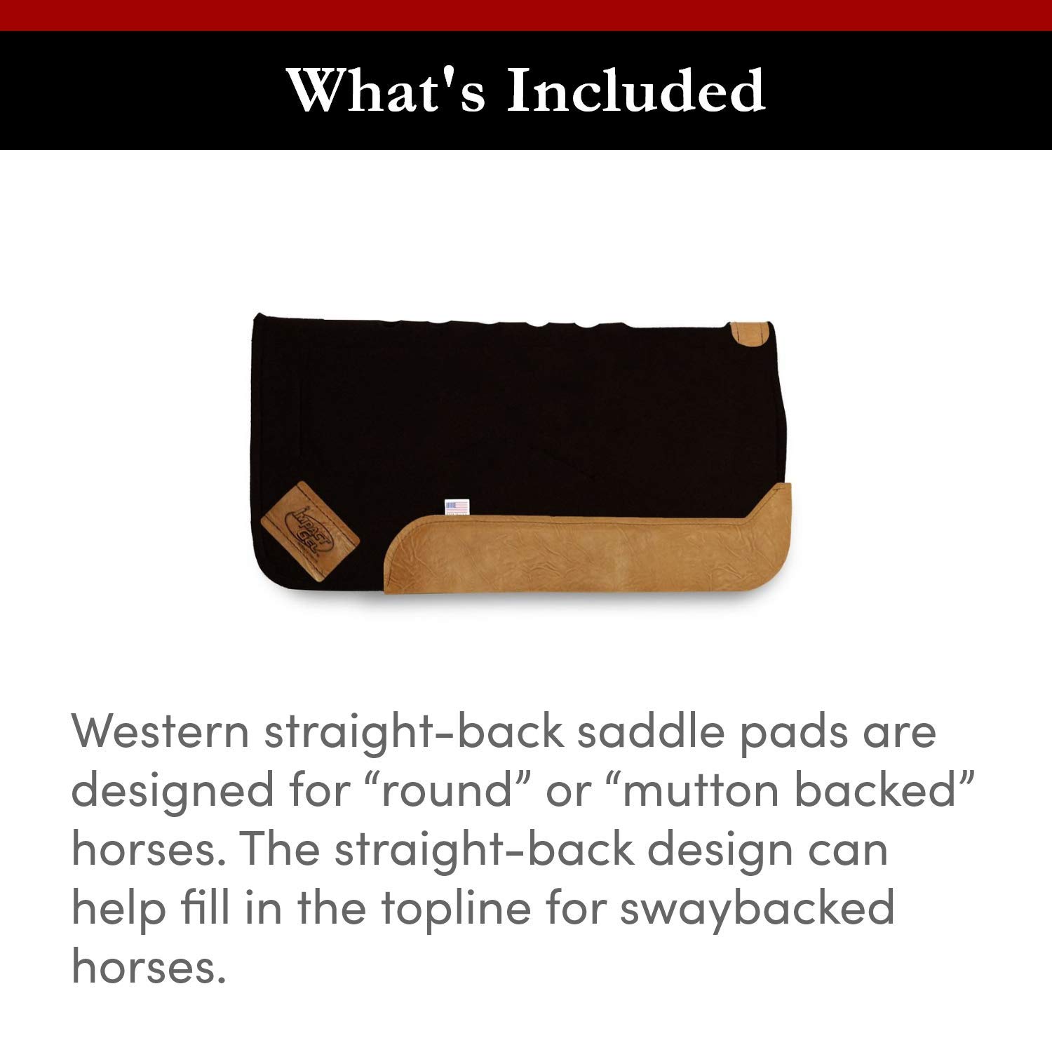 Impact Gel Western Saddle Pad - Shock Absorbing Horse Riding Pad for Comfort & Protection - Perfect for Trail Riding, Rodeo & Equestrian Sports