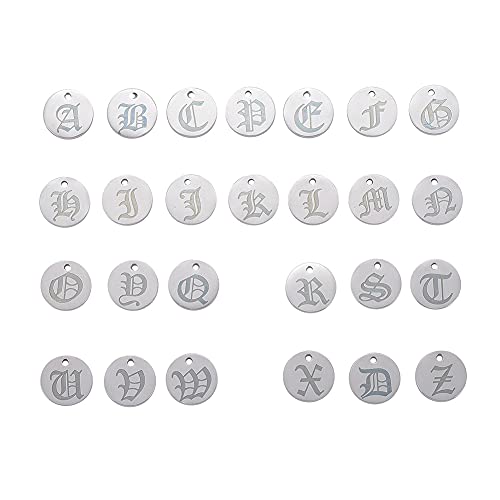 A~Z Flat Round Charm_12mm