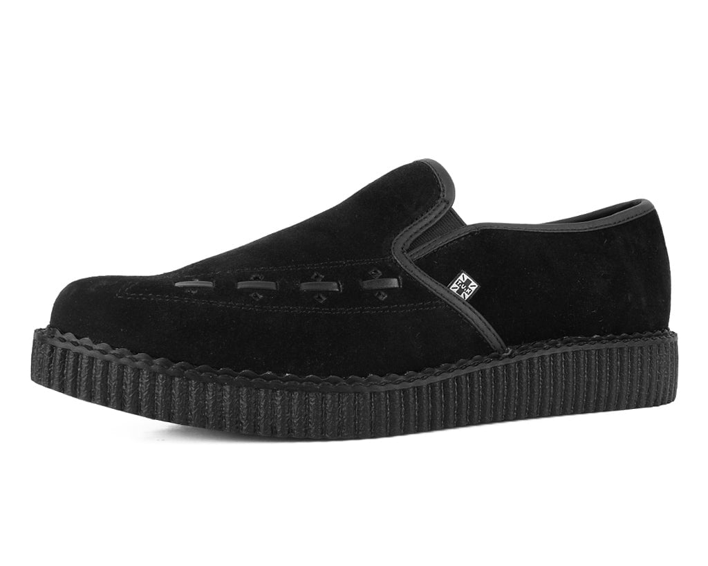 Black Slip-On Creeper Shoes for Women & Men - Comfortable Gothic Punk Platform Sneakers for Casual Wear, Concerts & Street Fashion