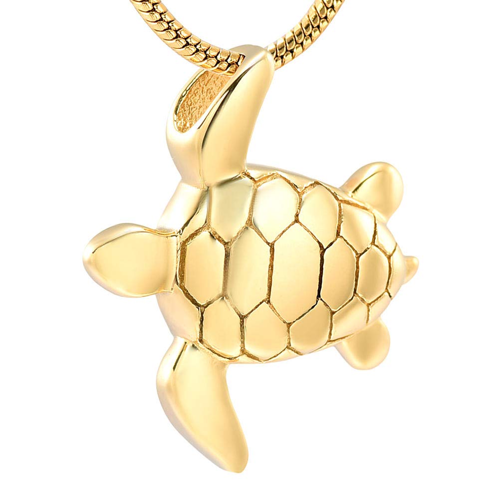 Sea Turtle Memorial Necklace for Ashes - Pet & Human Cremation Jewelry Keepsake - Grieving Comfort