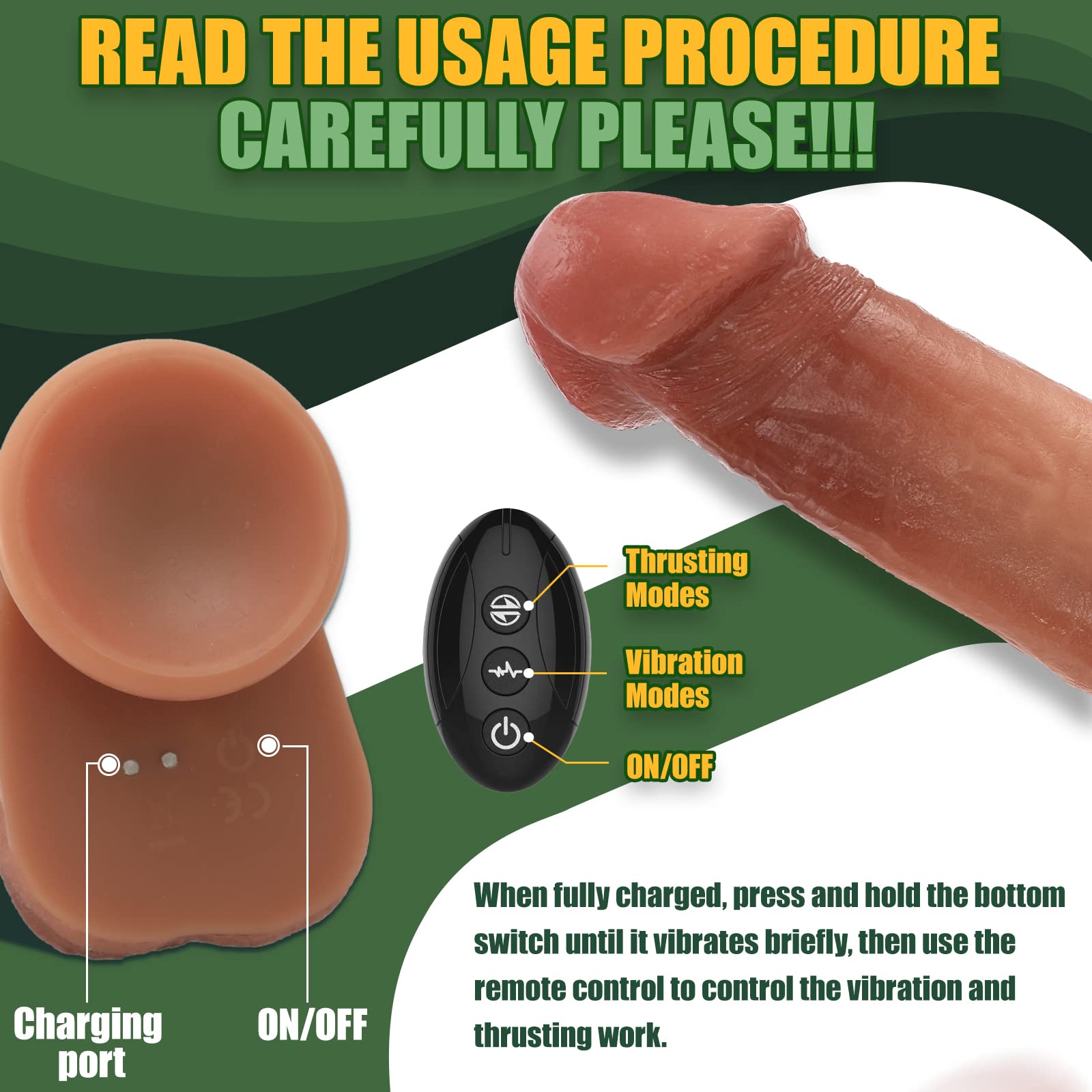 9.8 Inch Thrusting Dildo Vibrator for Women - 8 Powerful Thrusting & Vibrating Modes, Realistic Silicone Adult Sex Toy for Couples & Solo Play - Perfect for Anal, Vaginal Stimulation & BDSM Scenes