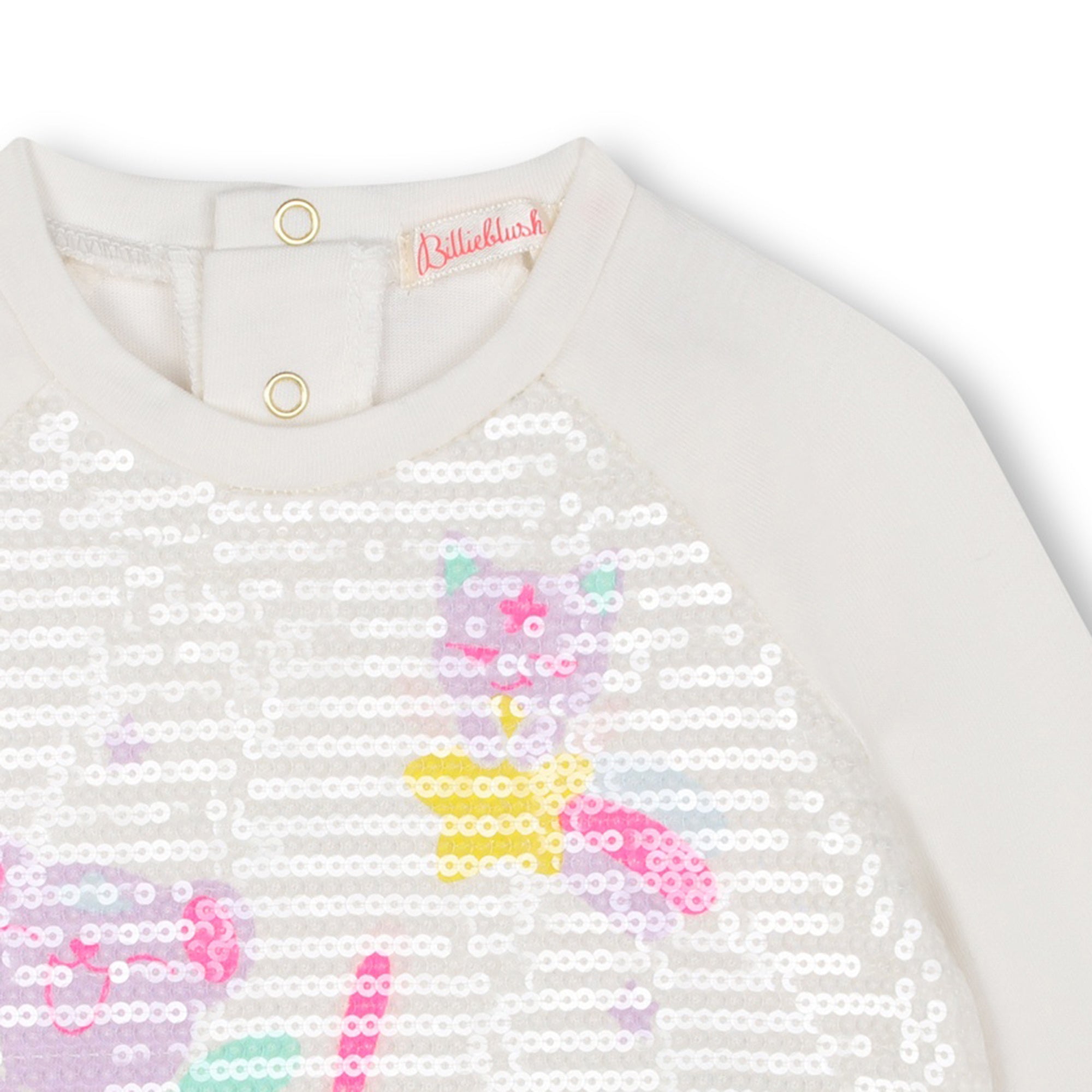 Billieblush Women's Long Sleeve T-Shirt - Soft Cotton Basic Top in Ivory - Perfect for Casual Wear, Layering & Everyday Comfort