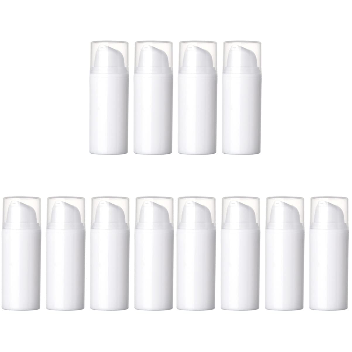 FRCOLOR 12 Pack Empty Travel Cream Pump Bottles - 1oz Refillable Lotion Dispenser Bottles for Toiletries, Cosmetics & Skincare (Portable Leak-Proof Containers for Travel, Gym & Daily Use)