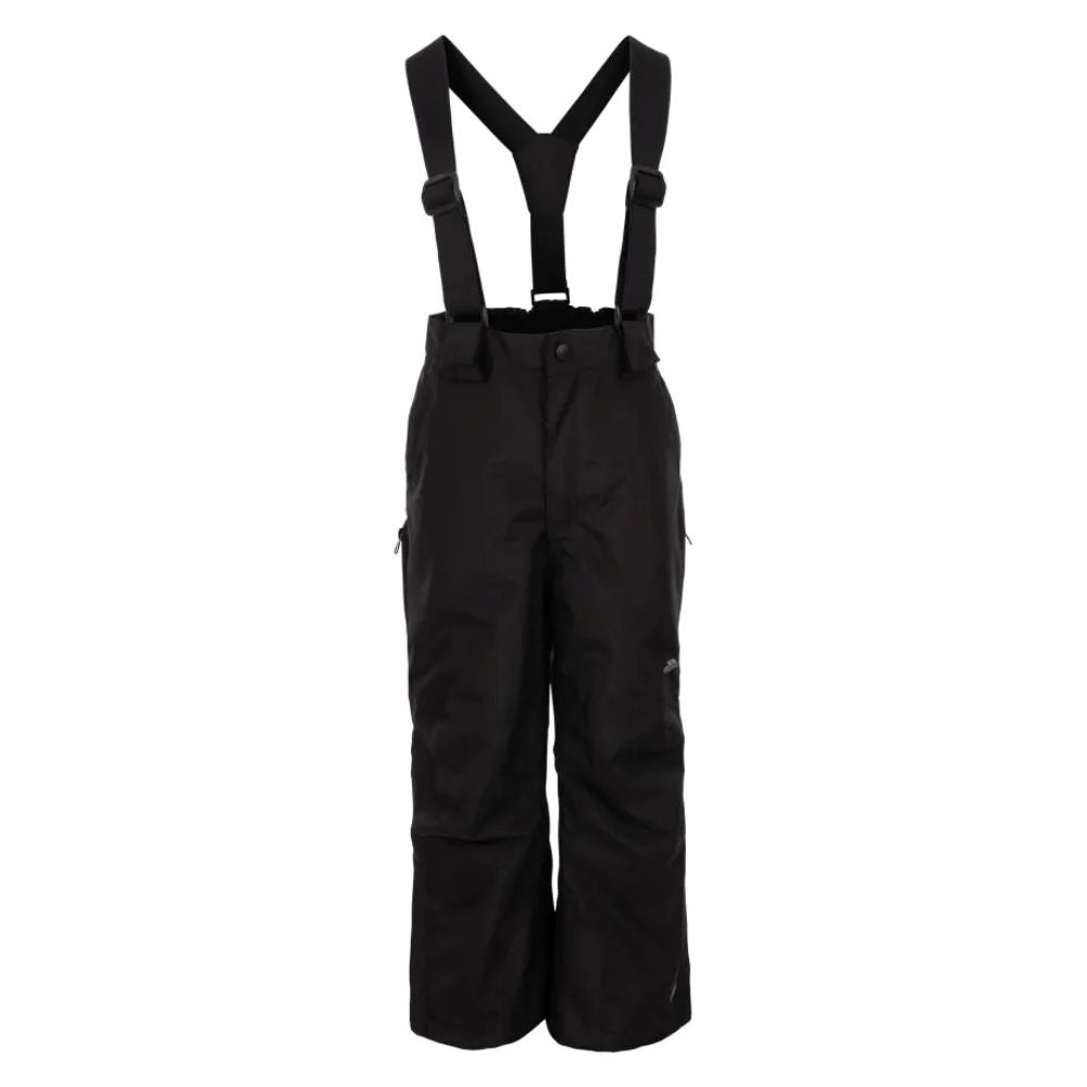 Trespass Rumi Kids Ski Pants - Waterproof Snow Pants for Boys & Girls, Insulated Winter Snowboarding Pants, Black - Perfect for Skiing, Snowboarding & Outdoor Winter Activities