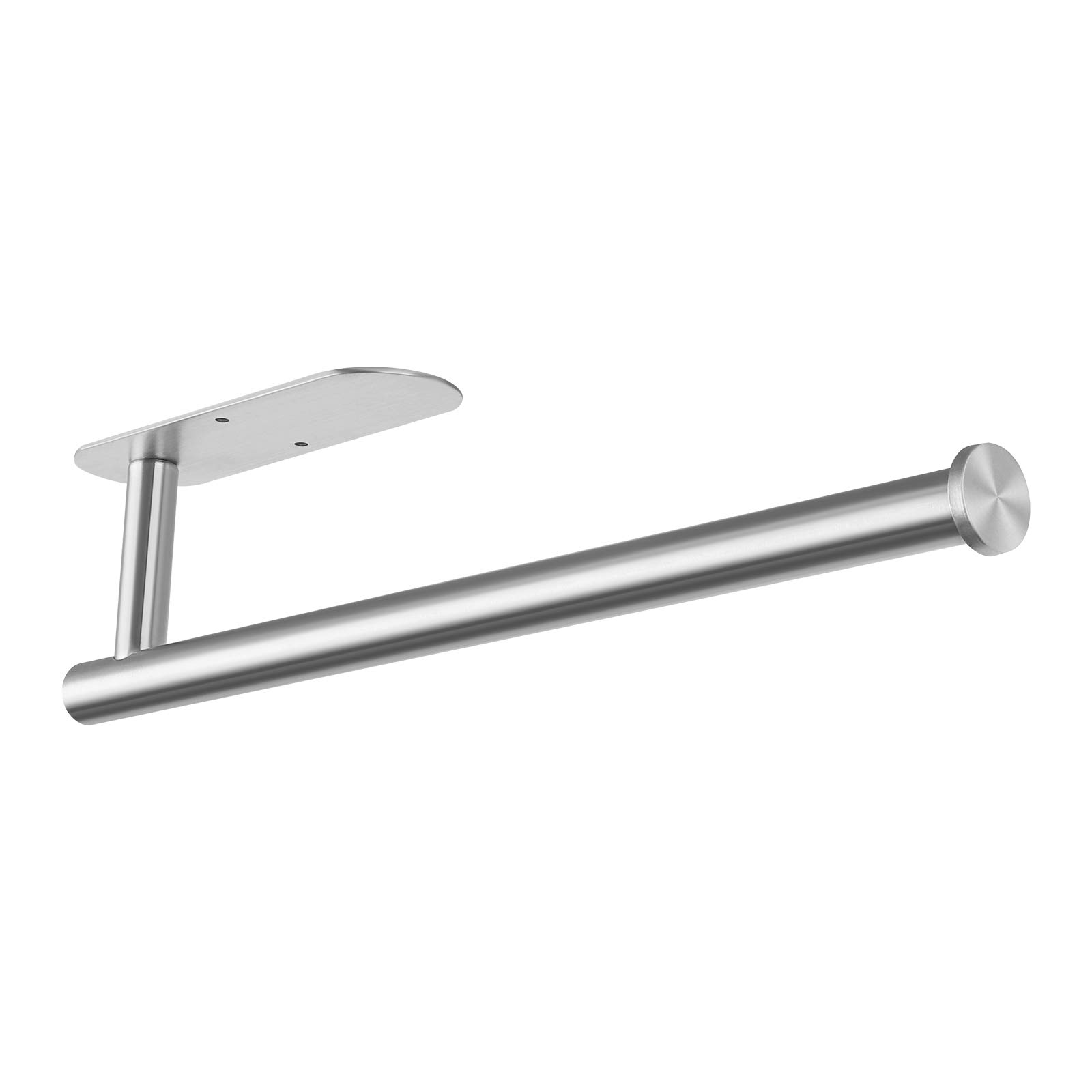 Stainless Steel Under Cabinet Paper Towel Holder - Self Adhesive or Drill Mount, SUS304 Silver Wall Mounted Kitchen Towel Rack for Pantry, Sink & Bathroom | Space Saving Solution for Easy Access to Paper Towels While Cooking & Cleaning